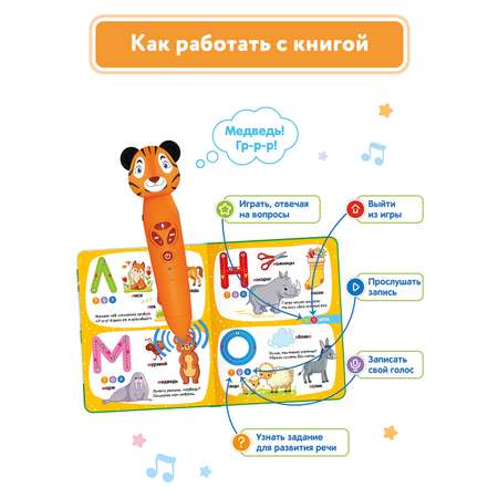 Игрушка BertToys Тигренок + Моя азбука