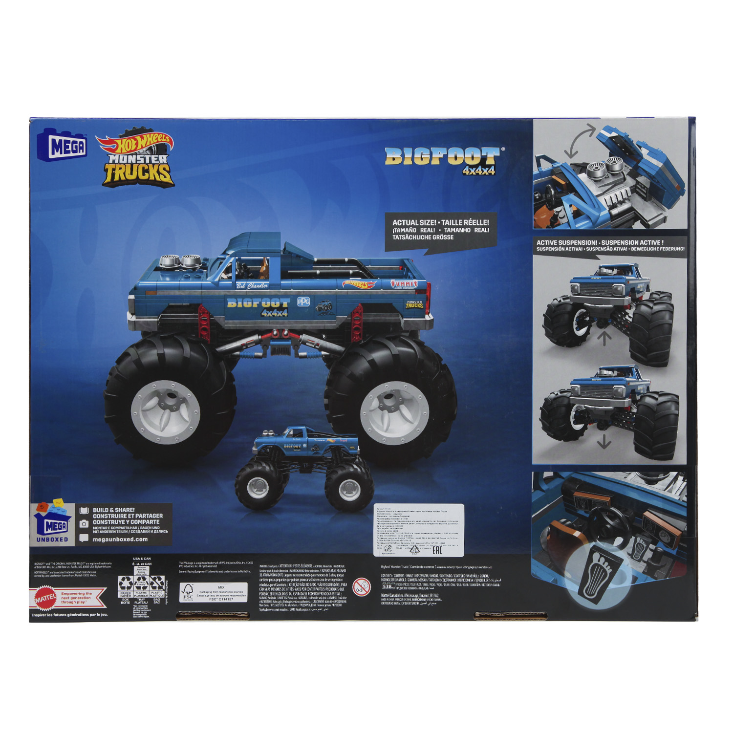 Конструктор MEGA Hot Wheels Bigfoot 538 дет. - фото 9