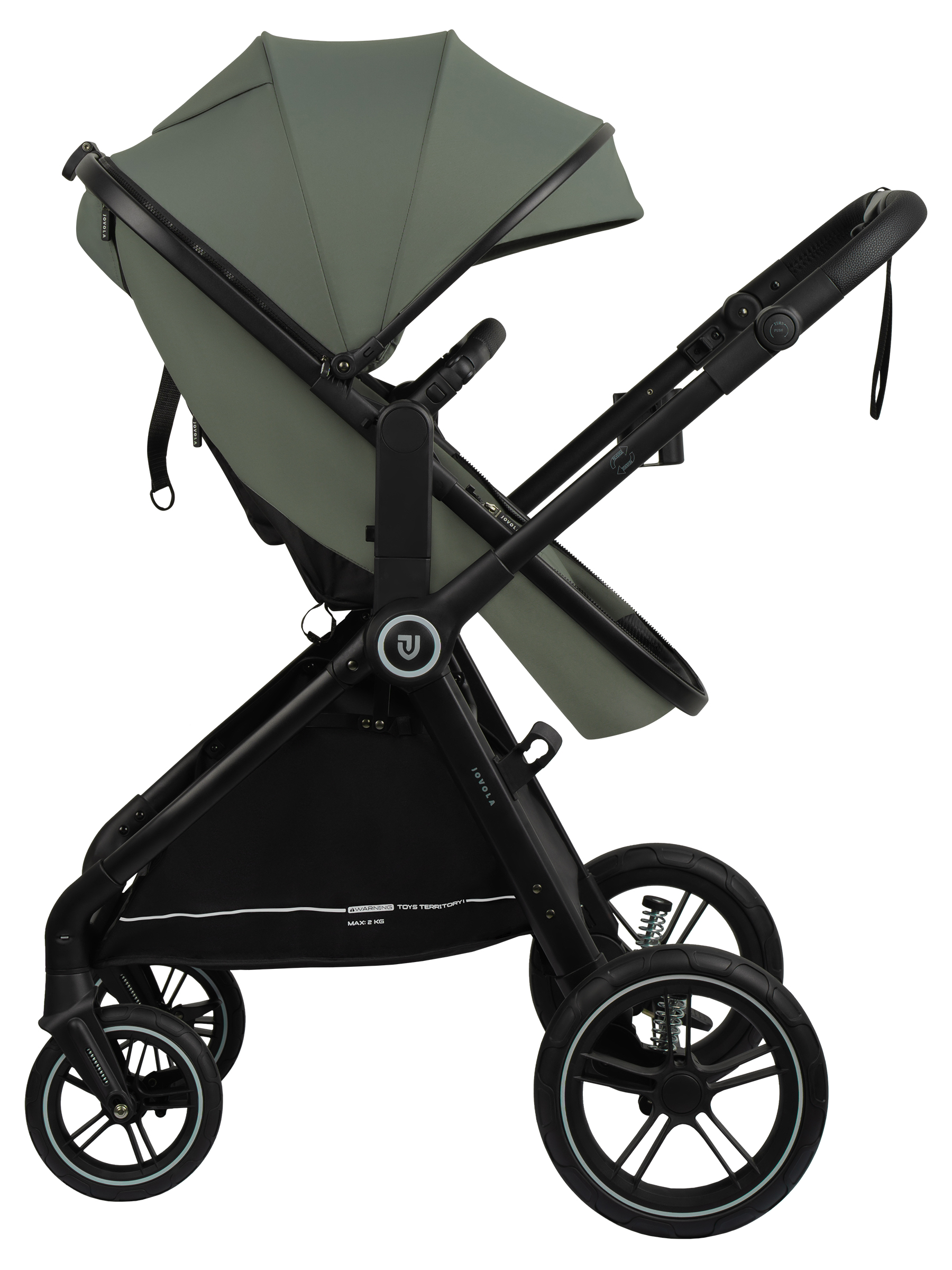 Коляска трансформер JOVOLA Truck, перекидная ручка зеленый - фото 10