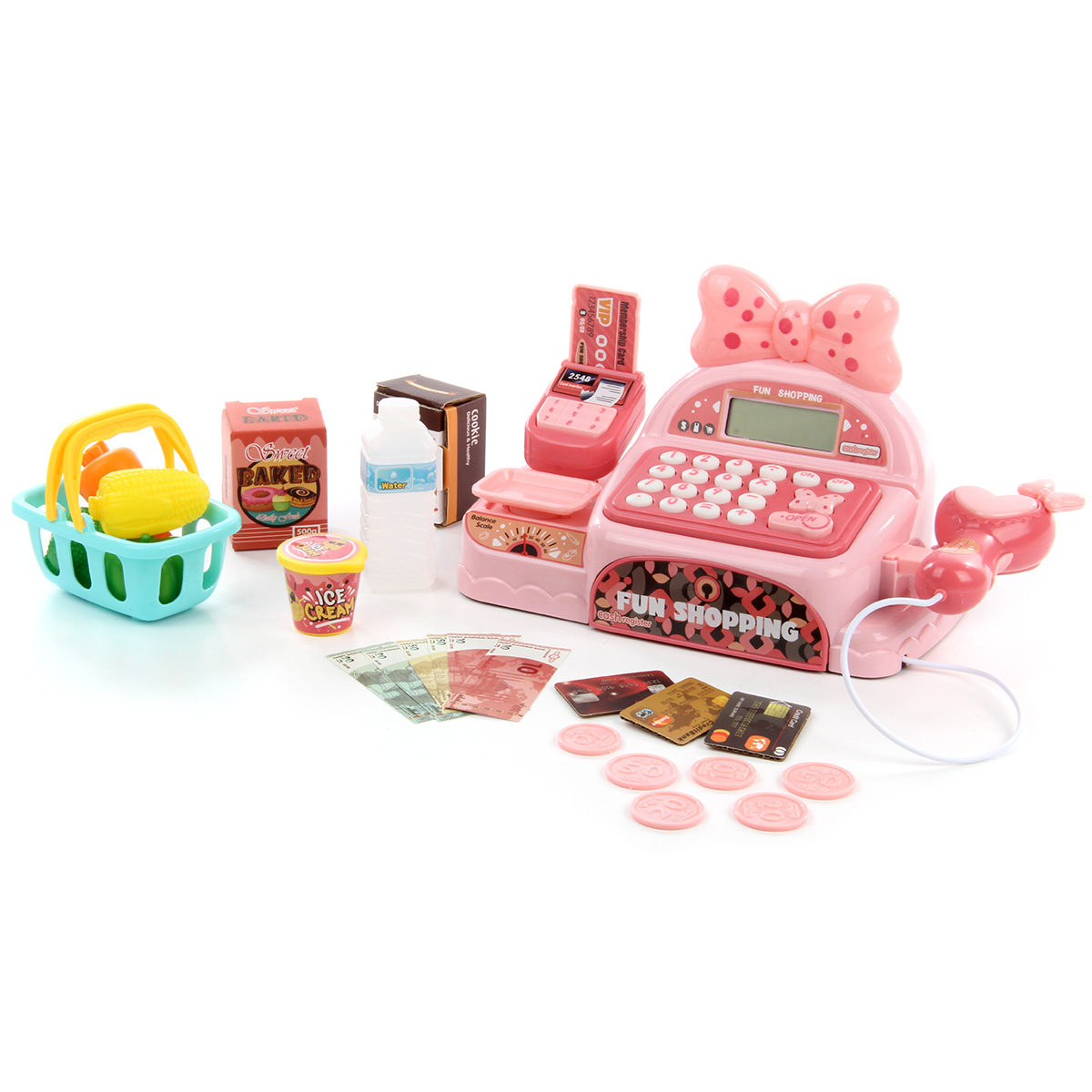 Игровой набор Veld Co тележки и корзинки, прилавок, касса, продукты - фото 2