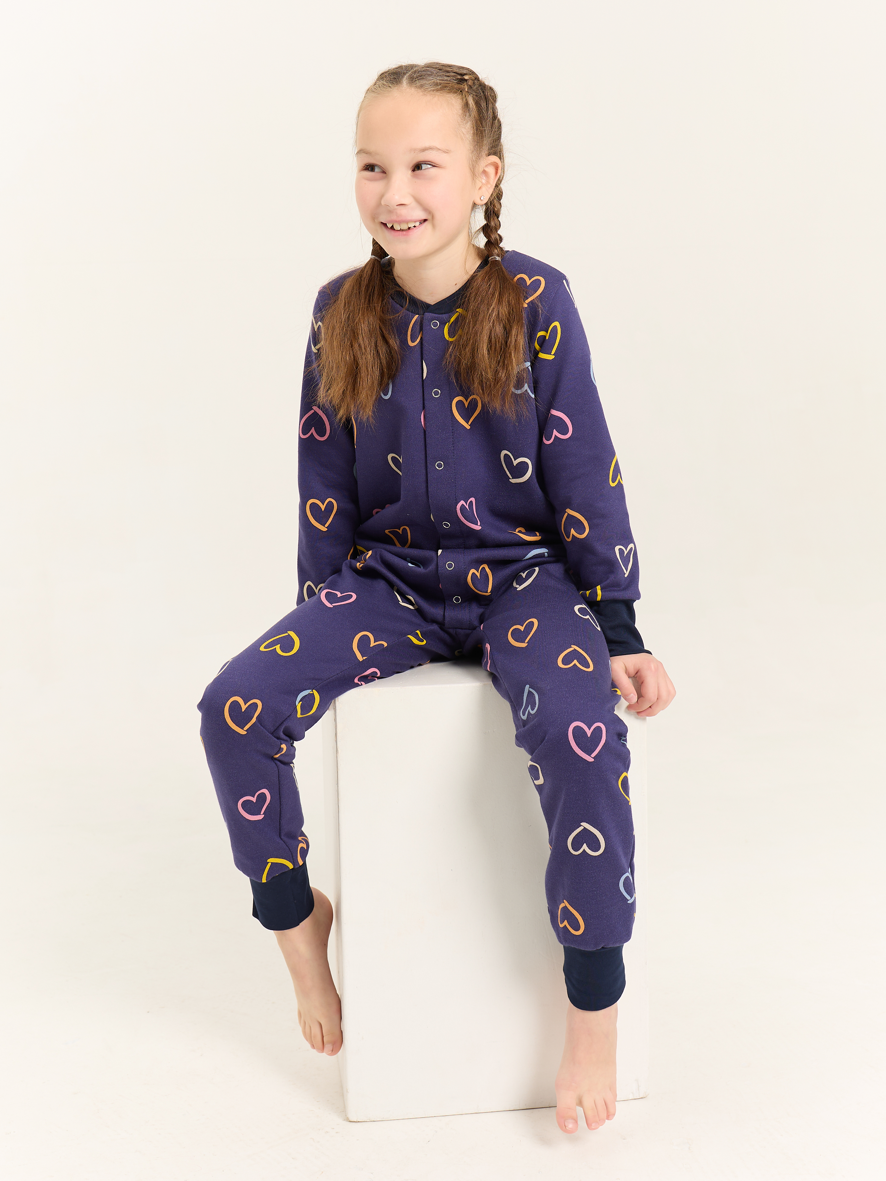 Пижама Весёлый человечек Д00201П/Сердца - фото 12