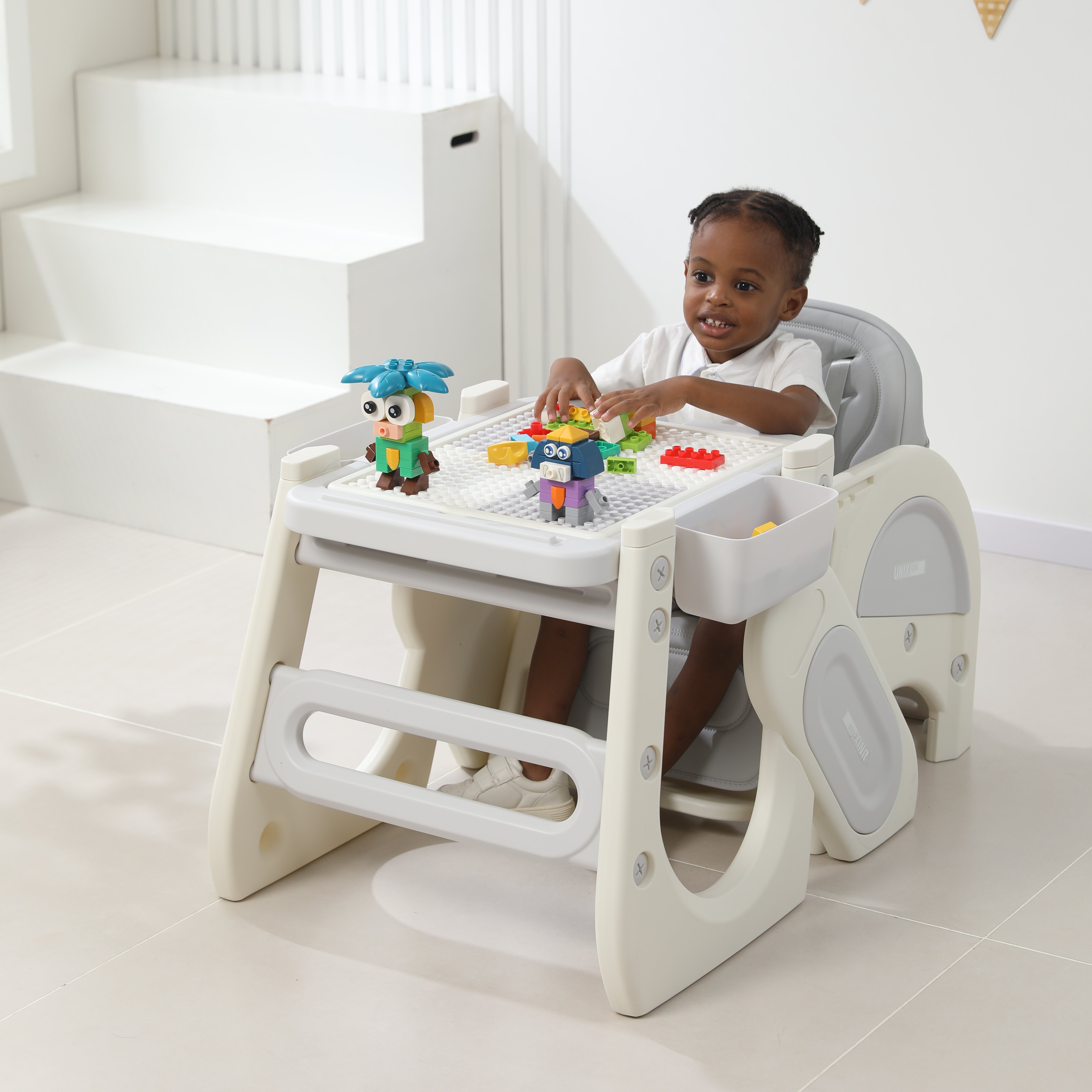 Стульчик для кормления UNIX Kids Cloud (3 in 1) Grey серый - фото 9