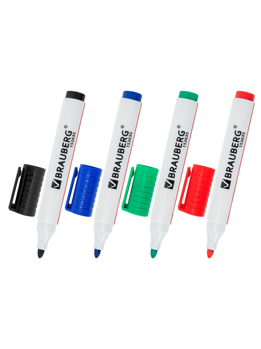 Маркеры Brauberg 4 цв. - фото 3