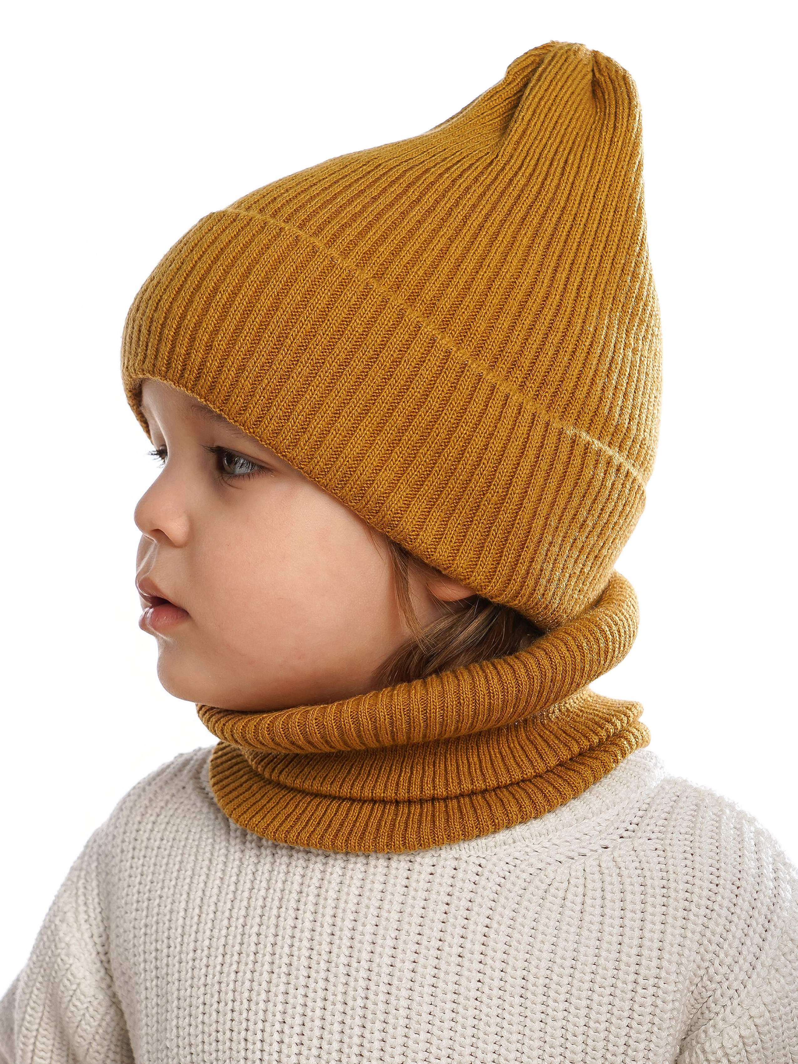 Шапка и снуд ПриКиндер U-Sp234140 Цвет: Горчичный - фото 9