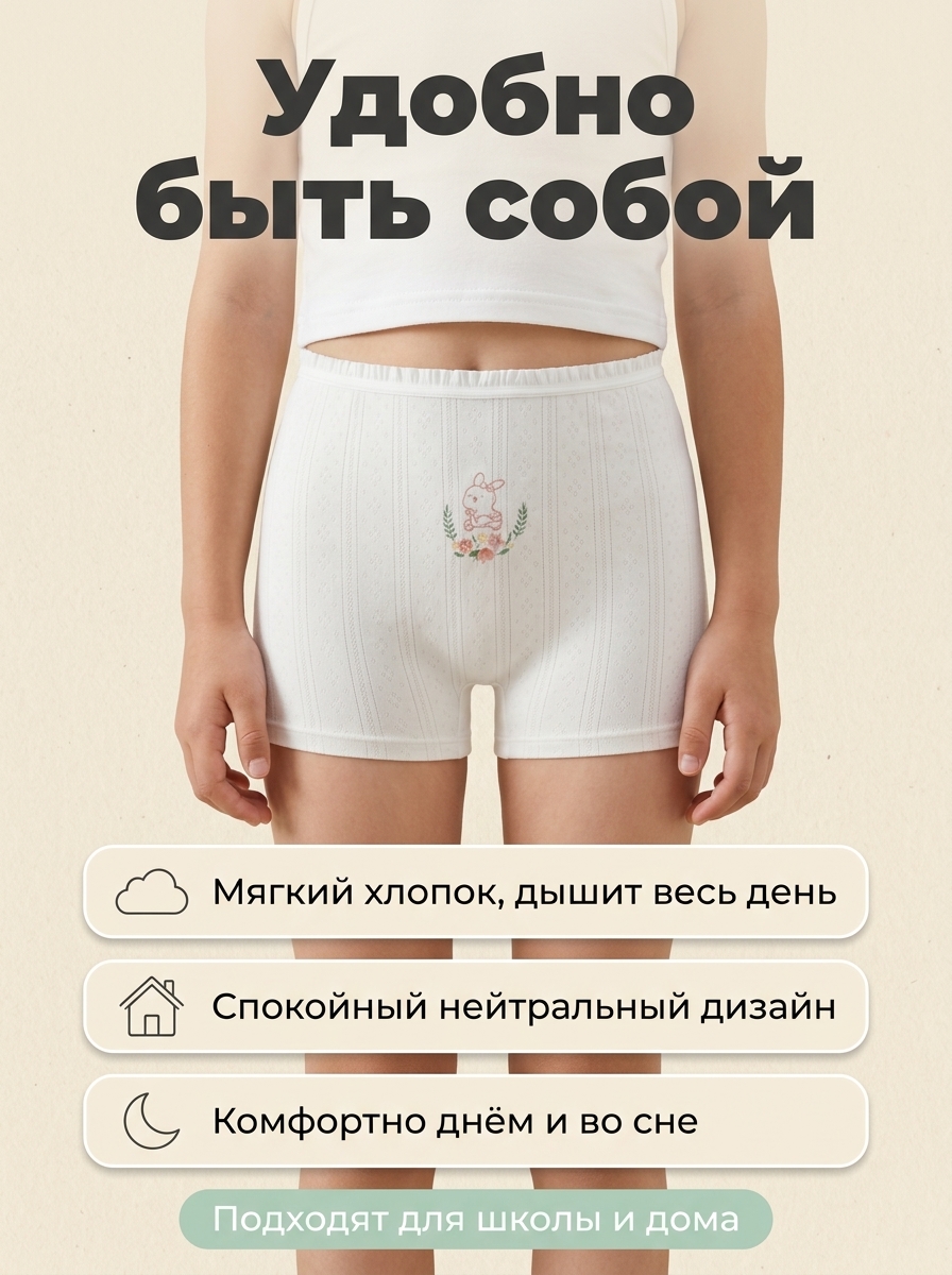 Трусы 4 шт Bambooland girlpants-lace - фото 11