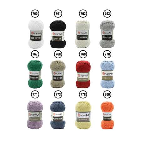 Пряжа YarnArt Eco Cotton комфортная для летних вещей 100 г 220 м 773 джинс 5 мотков