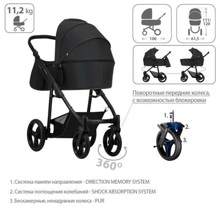 Коляска 2 в 1 Bebetto Verturro Pro