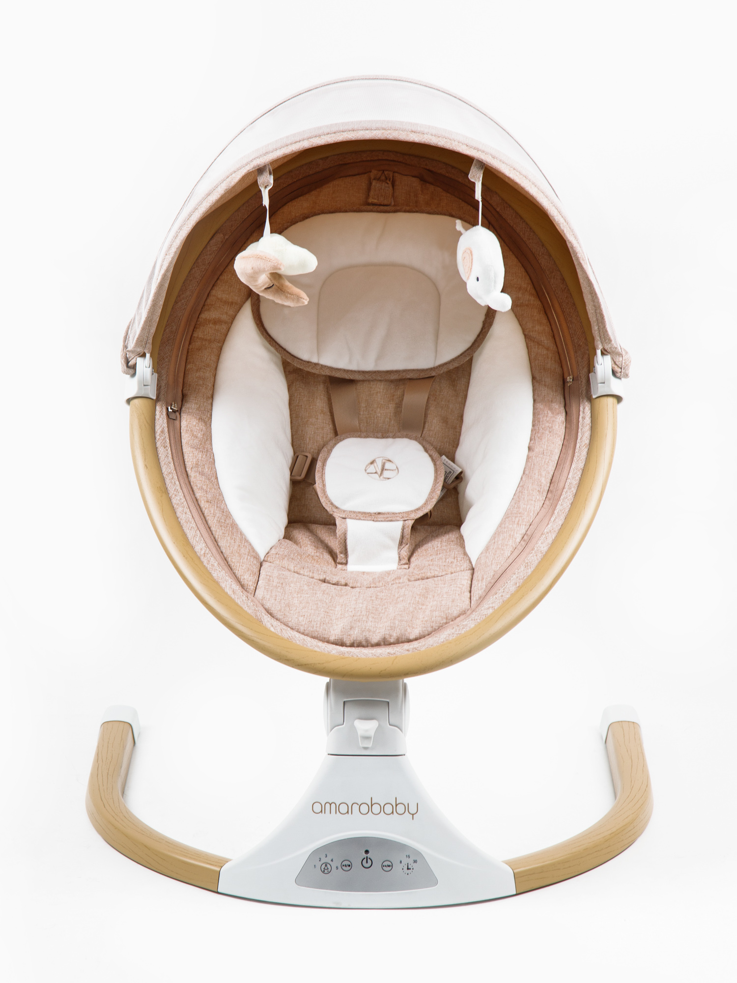 Электронные качели детские Amarobaby Ergo Swing бежевые - фото 14
