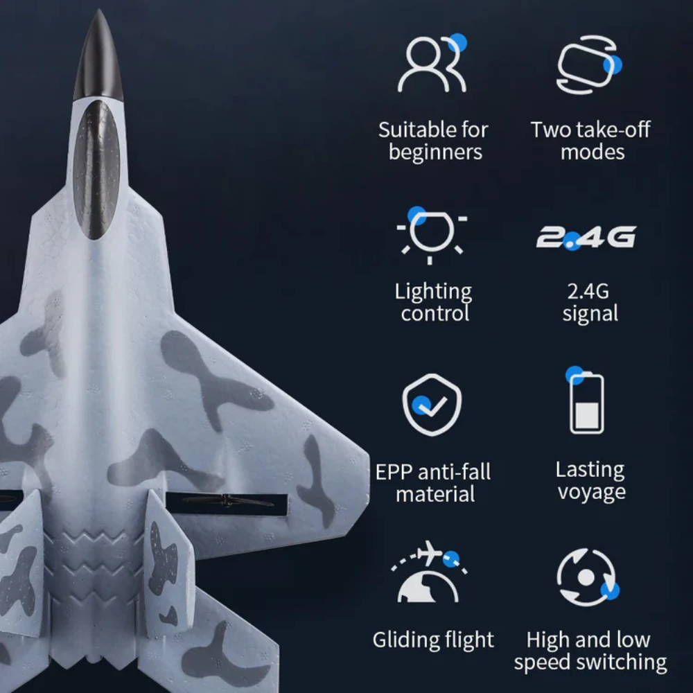 Самолет РУ Zhorya Raptor Fighter камуфляжный - фото 9