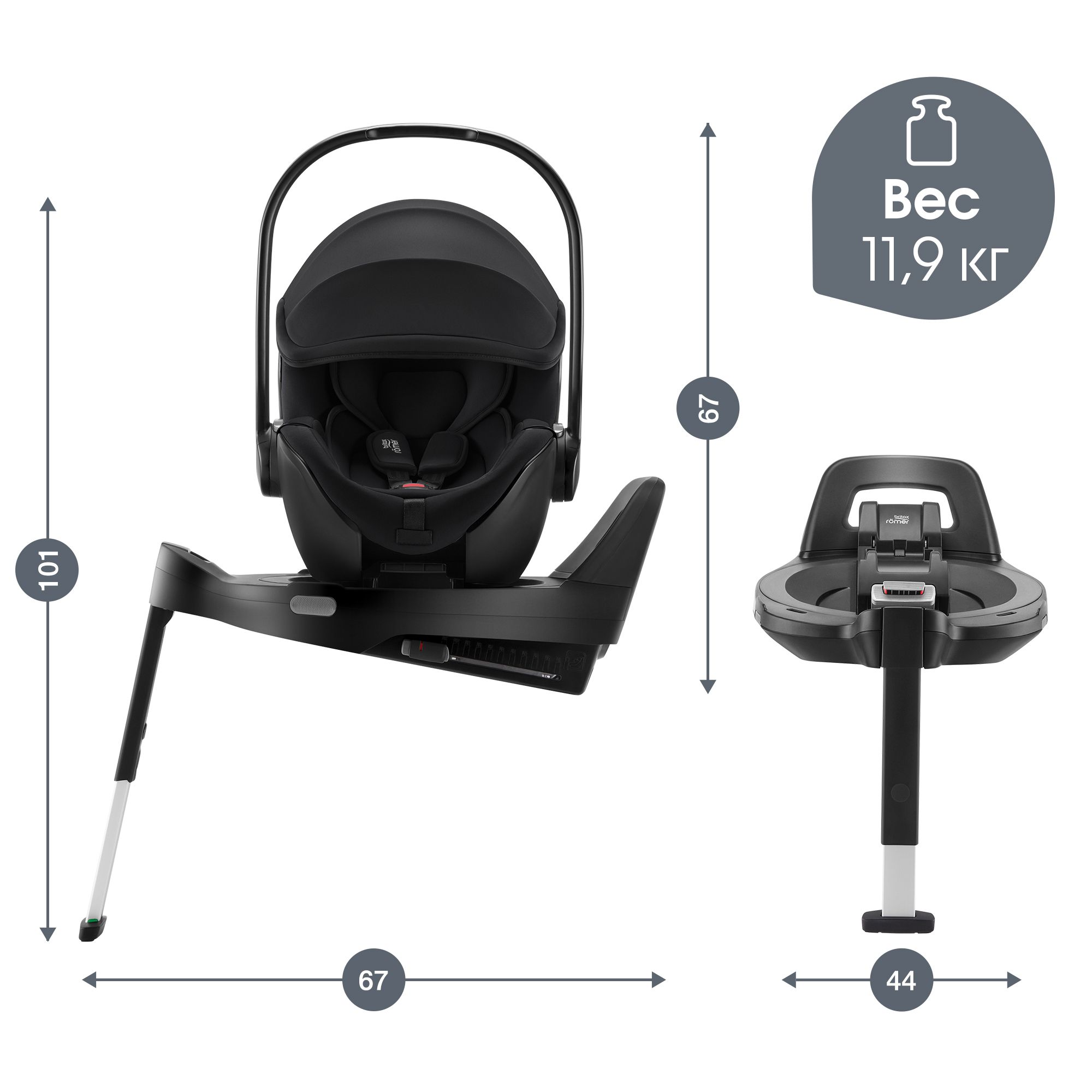 Автокресло Britax Roemer Baby-Safe Pro и Vario base Isofix 0+/1 (0-18 кг) - фото 13