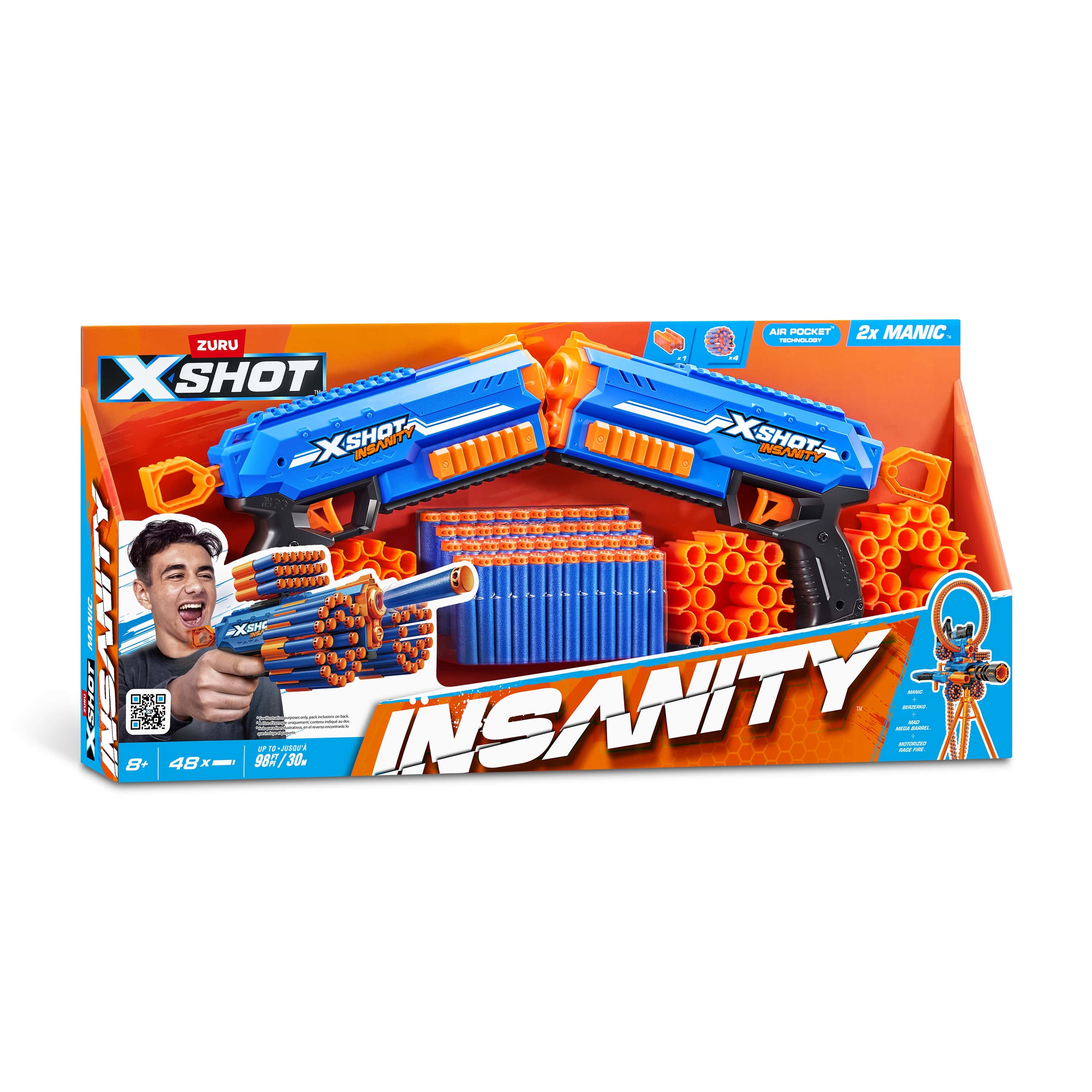 Бластер Zuru XSHOT  Insanity Manic 2 бластера и 48 стрел - фото 18