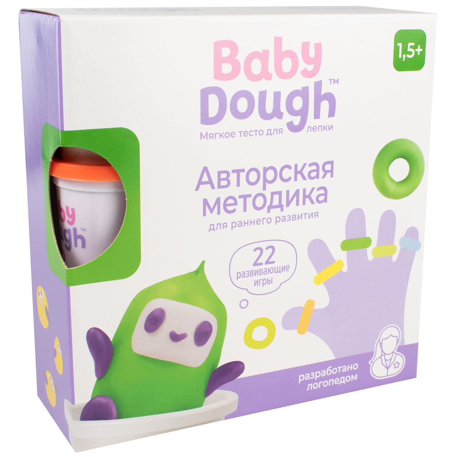Масса для лепки BabyDough развивающий набор 1.5+ 4 цв. - фото 2