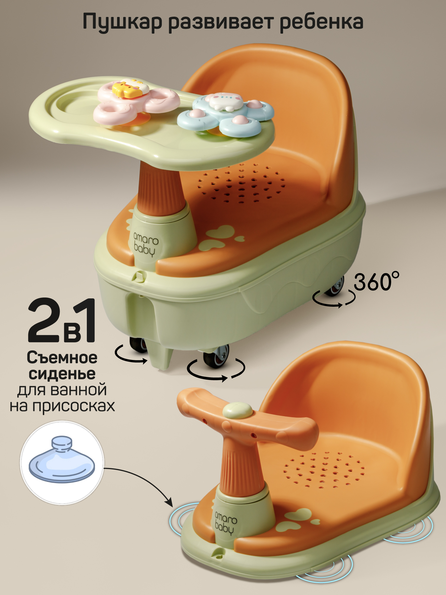 Пушкар Amarobaby Swimmy зеленый - фото 3