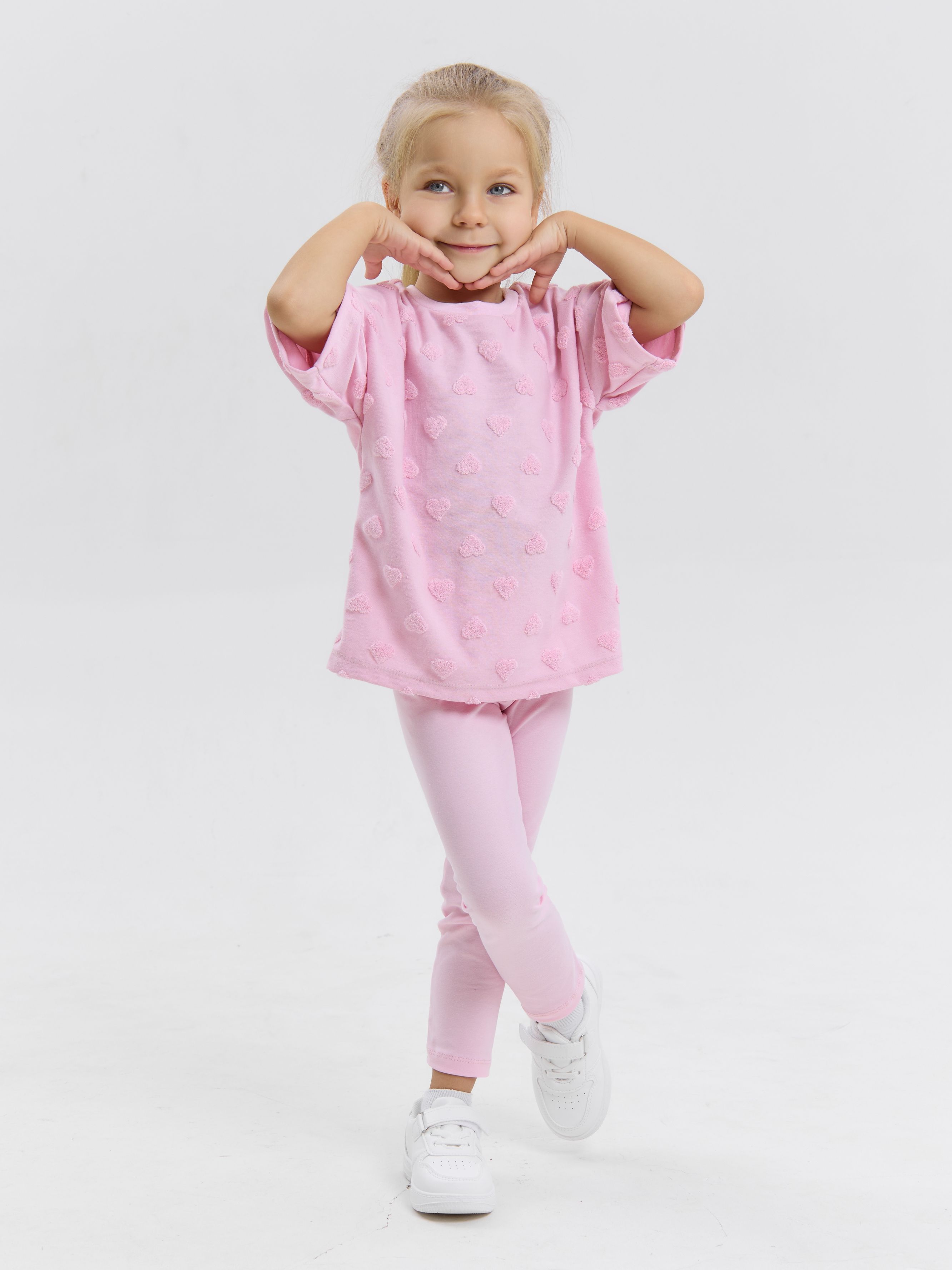 Футболка и леггинсы LEVA костюм_Томми_розовый - фото 3