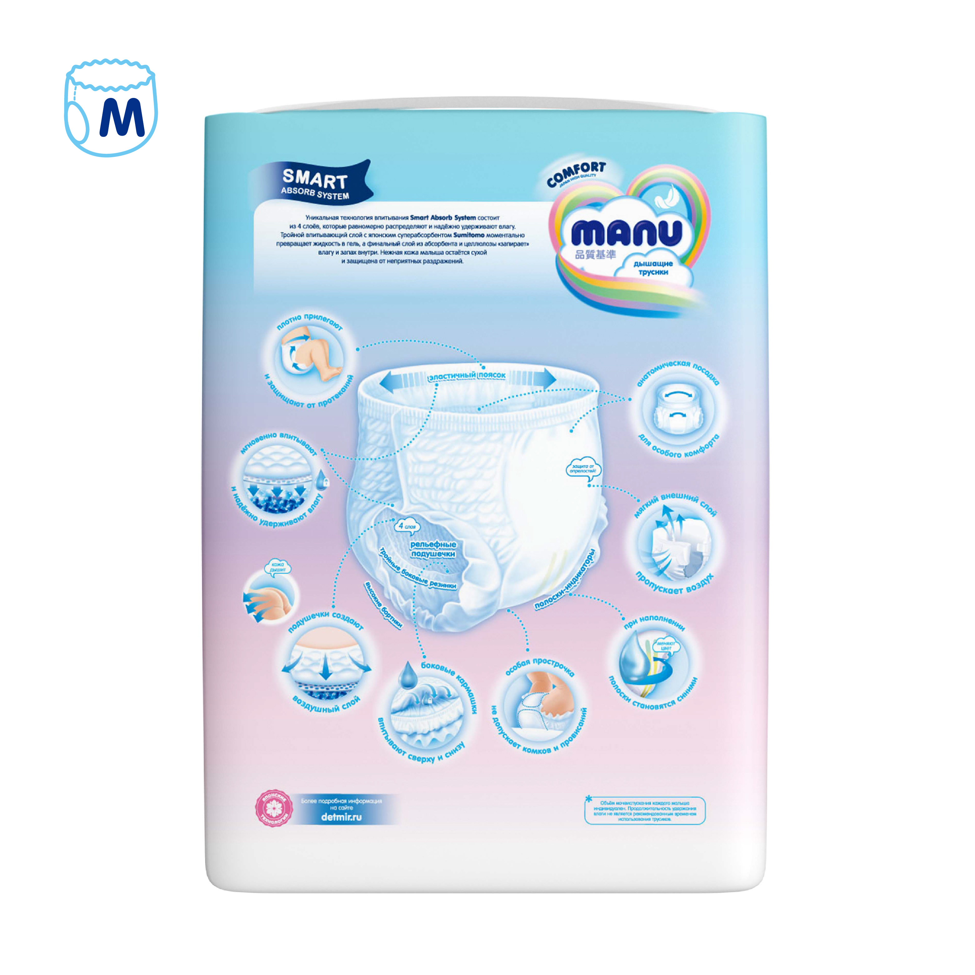 Трусики MANU Comfort M (6-11 кг) 58 шт. - фото 10