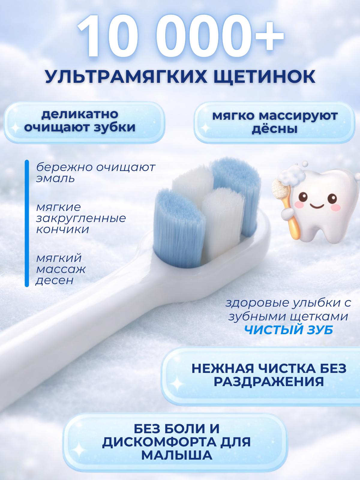 Зубная щетка классическая Чистый Зуб от 0 лет 1 шт. - фото 2