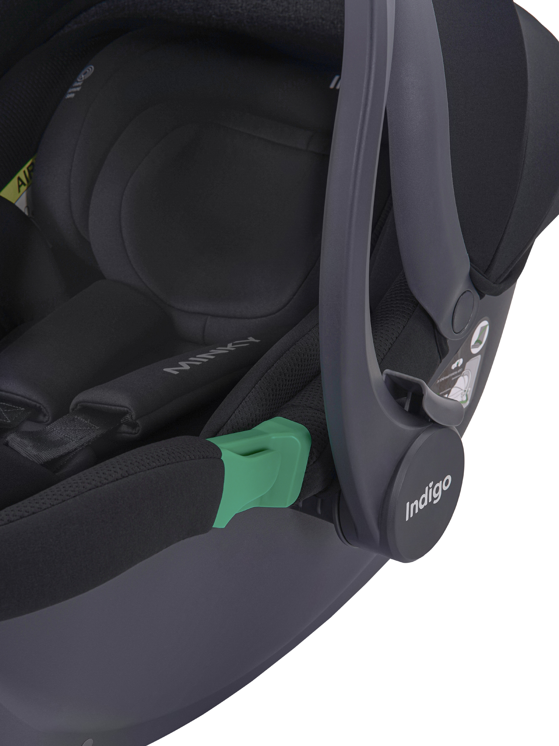 Автокресло Indigo Minky, с базой и опорной ногой 0 (0 -13 кг) черный - фото 21