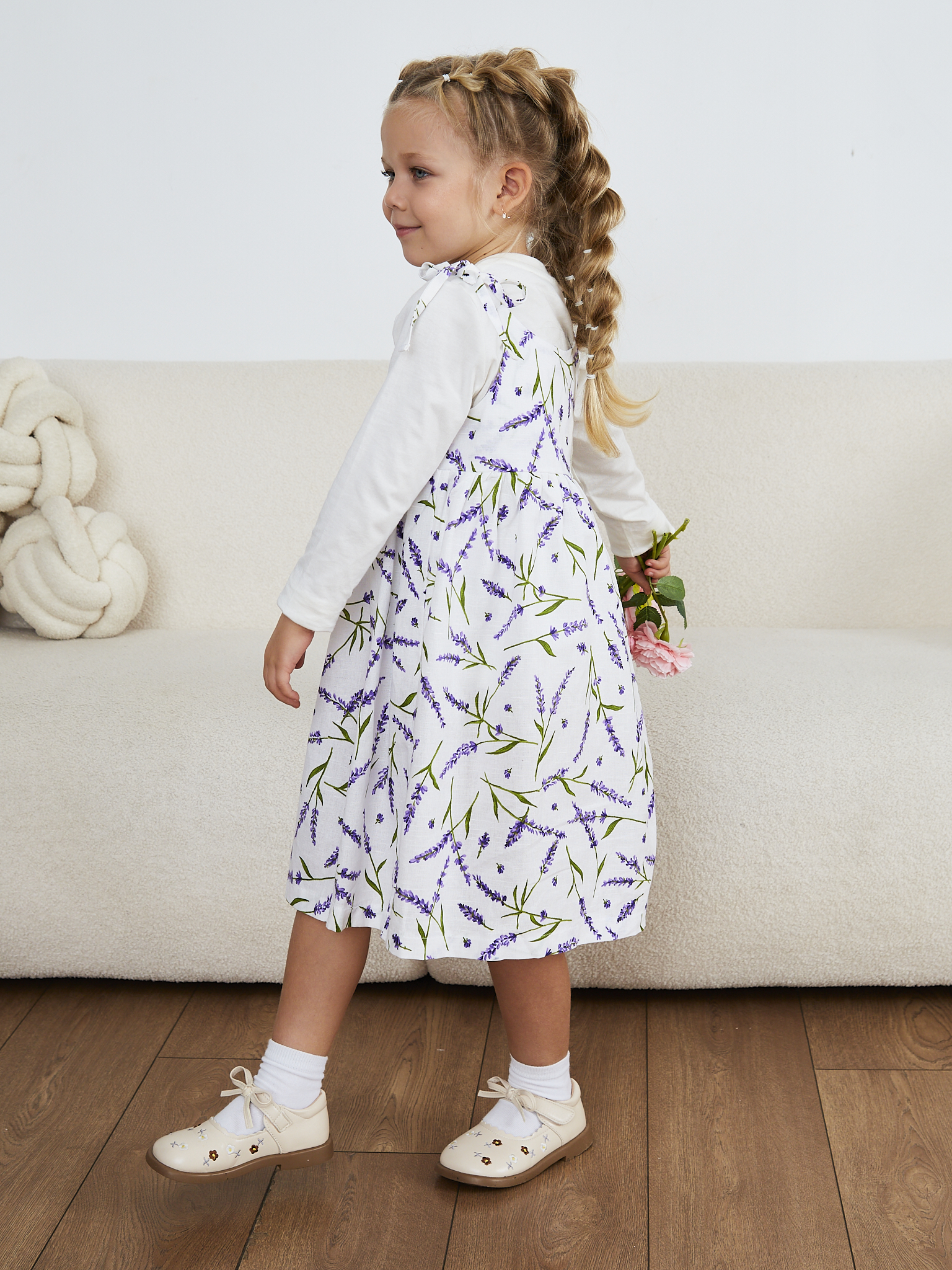 Сарафан MOUN сарафан_девочки_лаванда.бел - фото 9