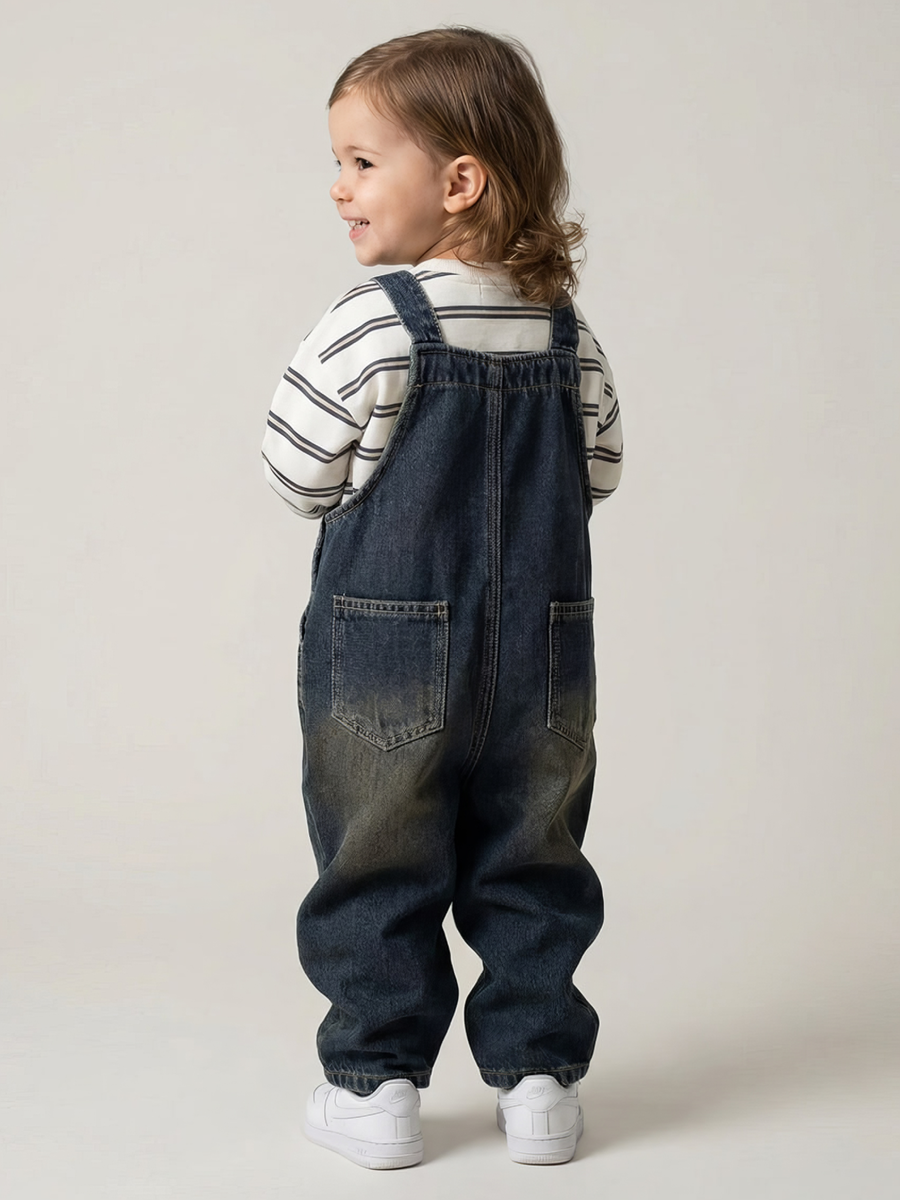 Полукомбинезон iUkoworld Джинсовый полукомбинезон на флисе детский - фото 3