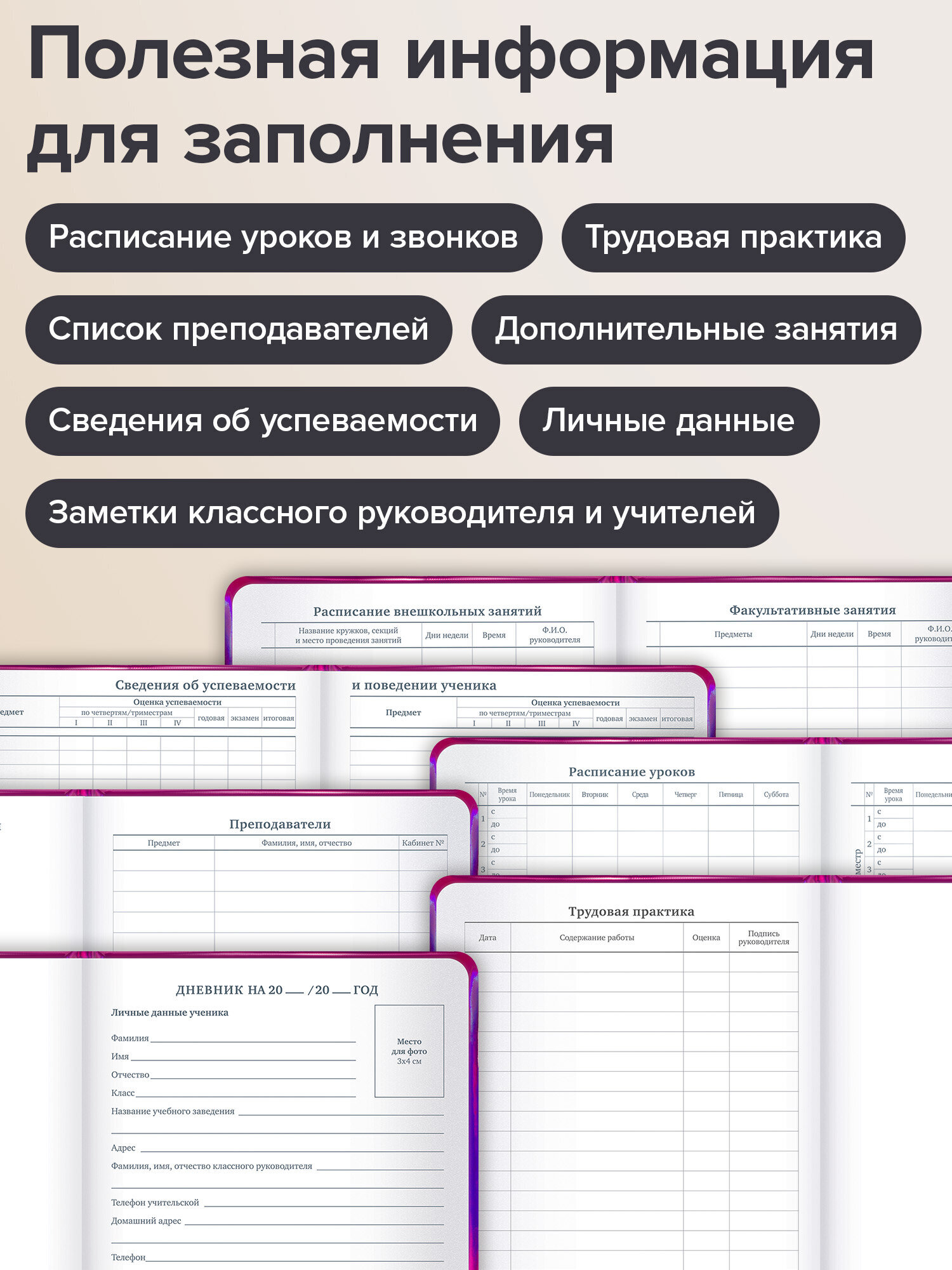 Дневник школьный Brauberg для начальных и младших классов с твердой обложкой - фото 4