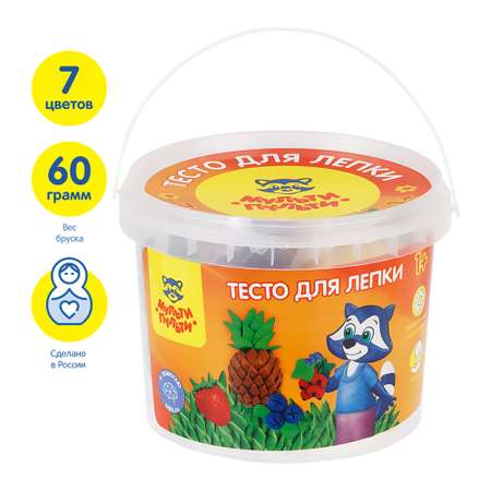 Тесто-пластилин Мульти Пульти 7 цв.