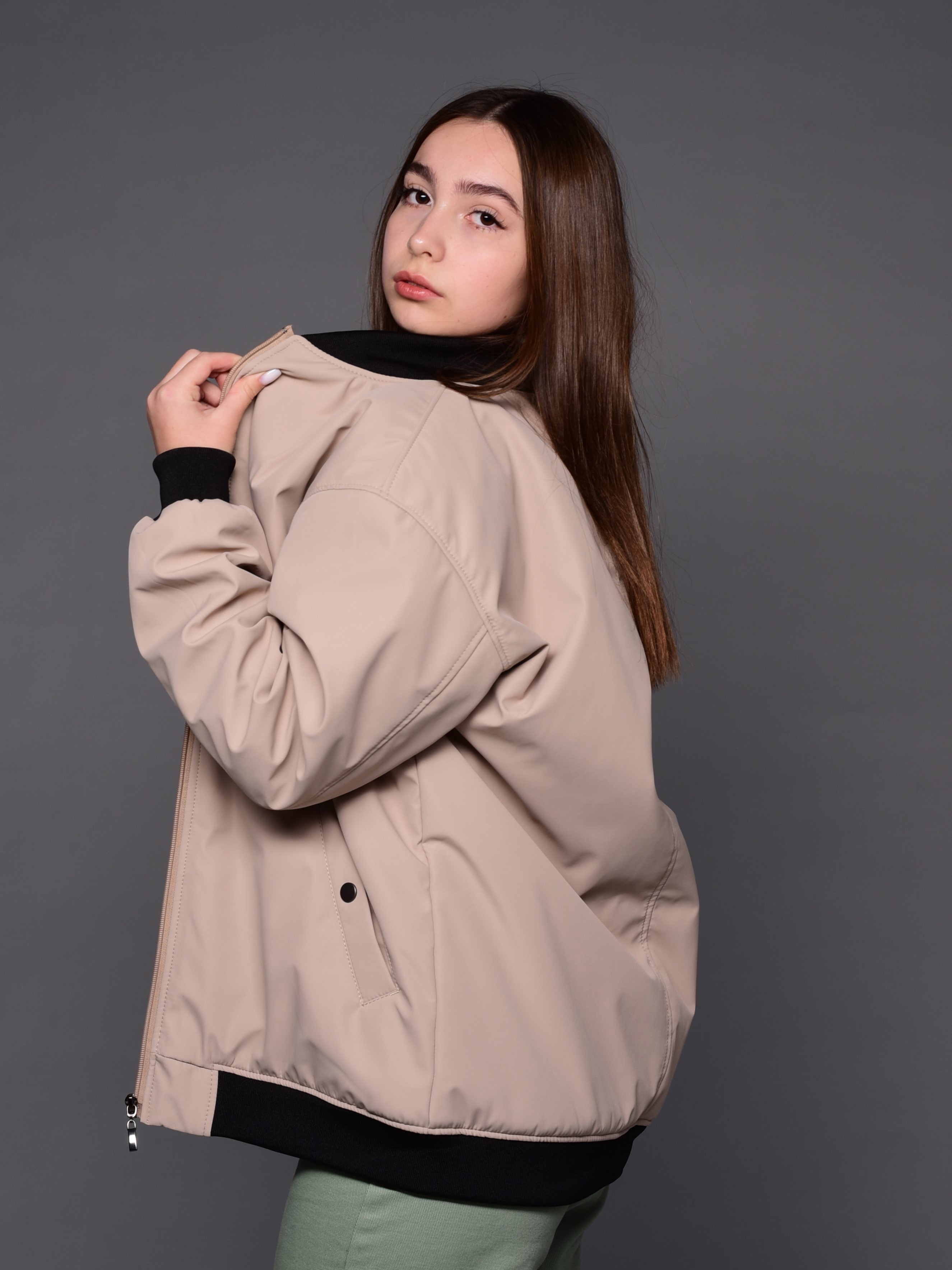 Бомбер Аврора 1043-Д/бежевый - фото 3