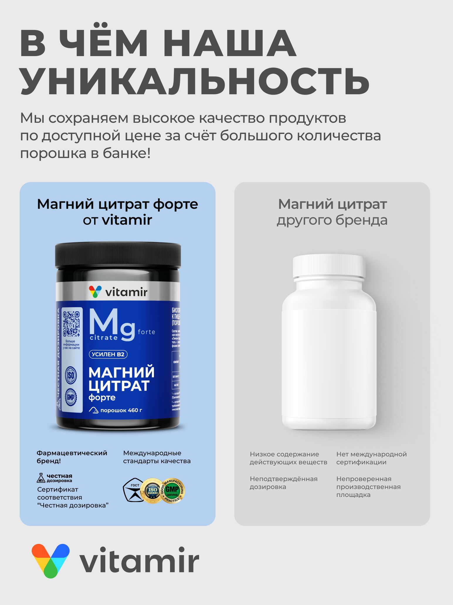 Магний цитрат форте 400 мг VITAMIR Порошок магния бад антистресс для нервной системы 460 г - фото 4