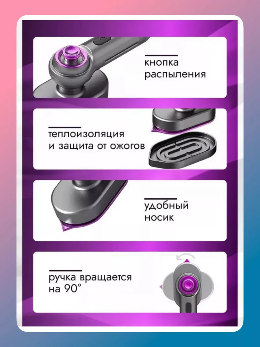 Отпариватель для одежды ручной 23 Вт CASTLELADY Мини портативный утюг дорожный - фото 4