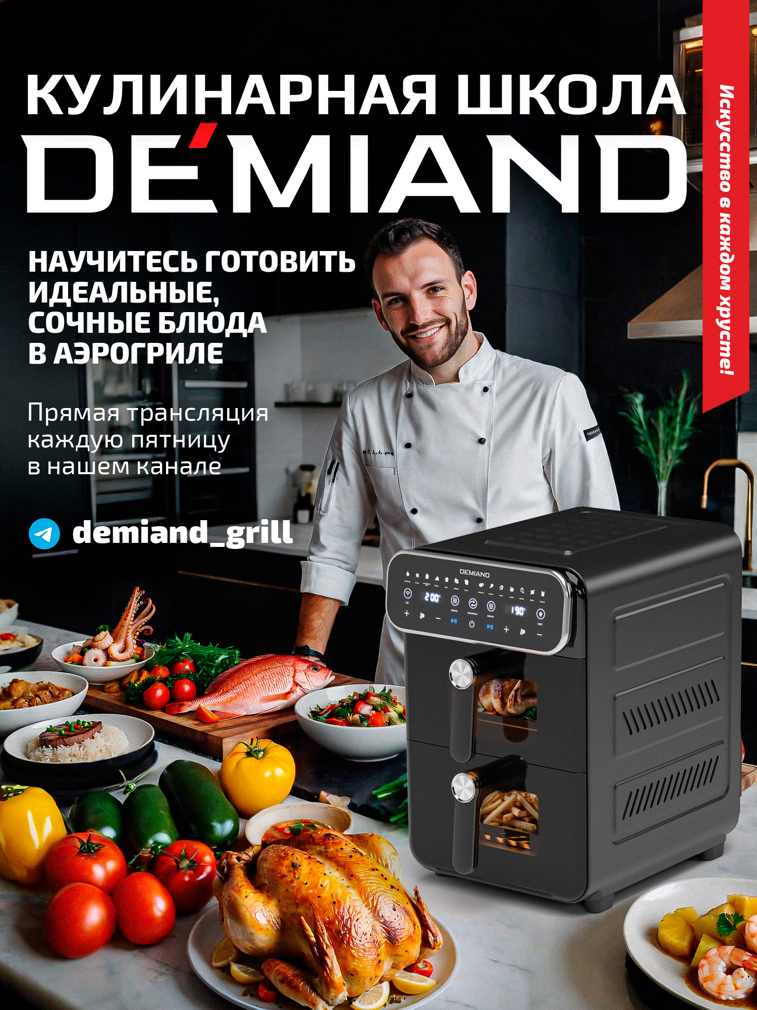 Аэрогриль DEMIAND Duos с Wi-Fi 14 л - фото 8