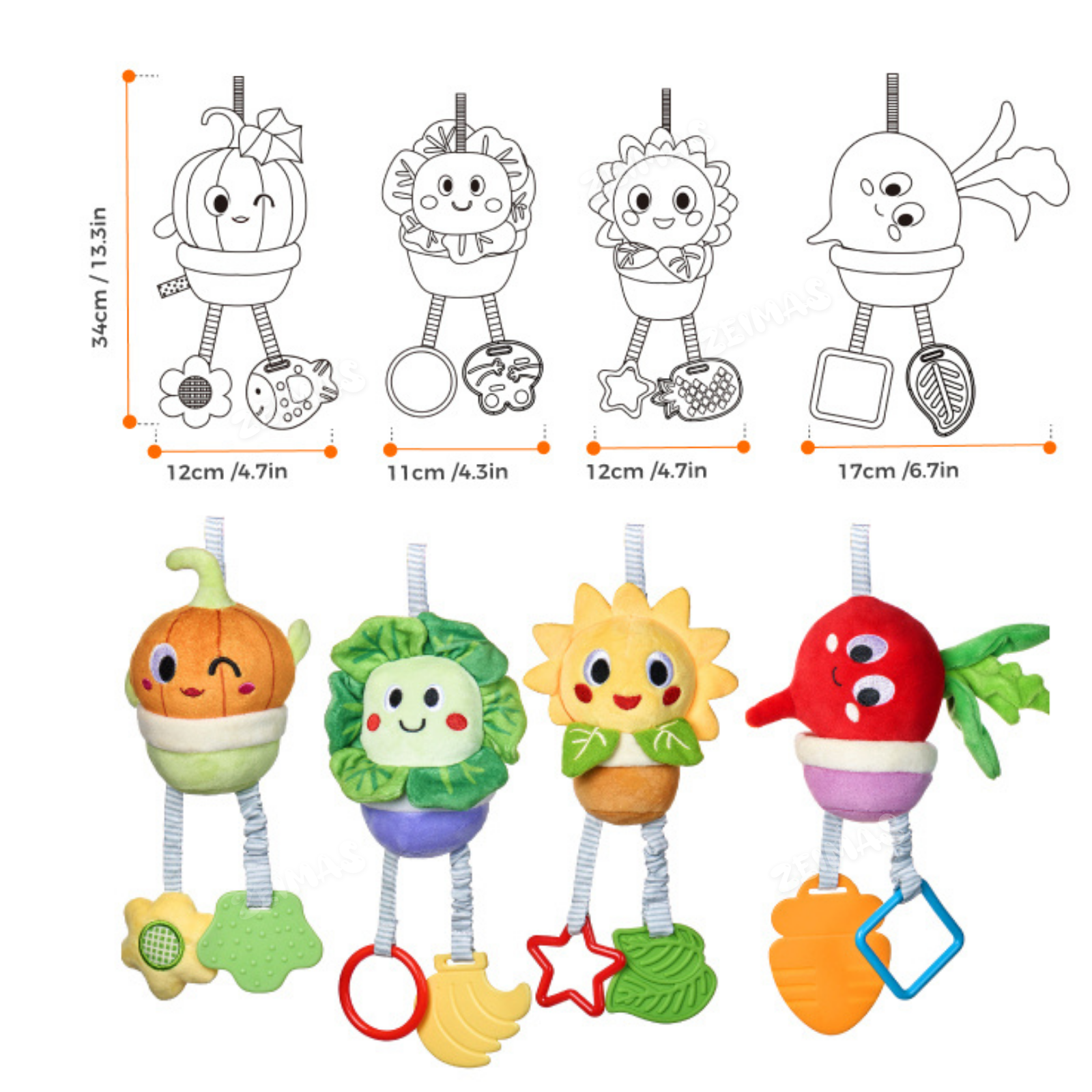 Игрушка Zeimas подвеска Монтессори Весёлый огород в ассортименте - фото 9