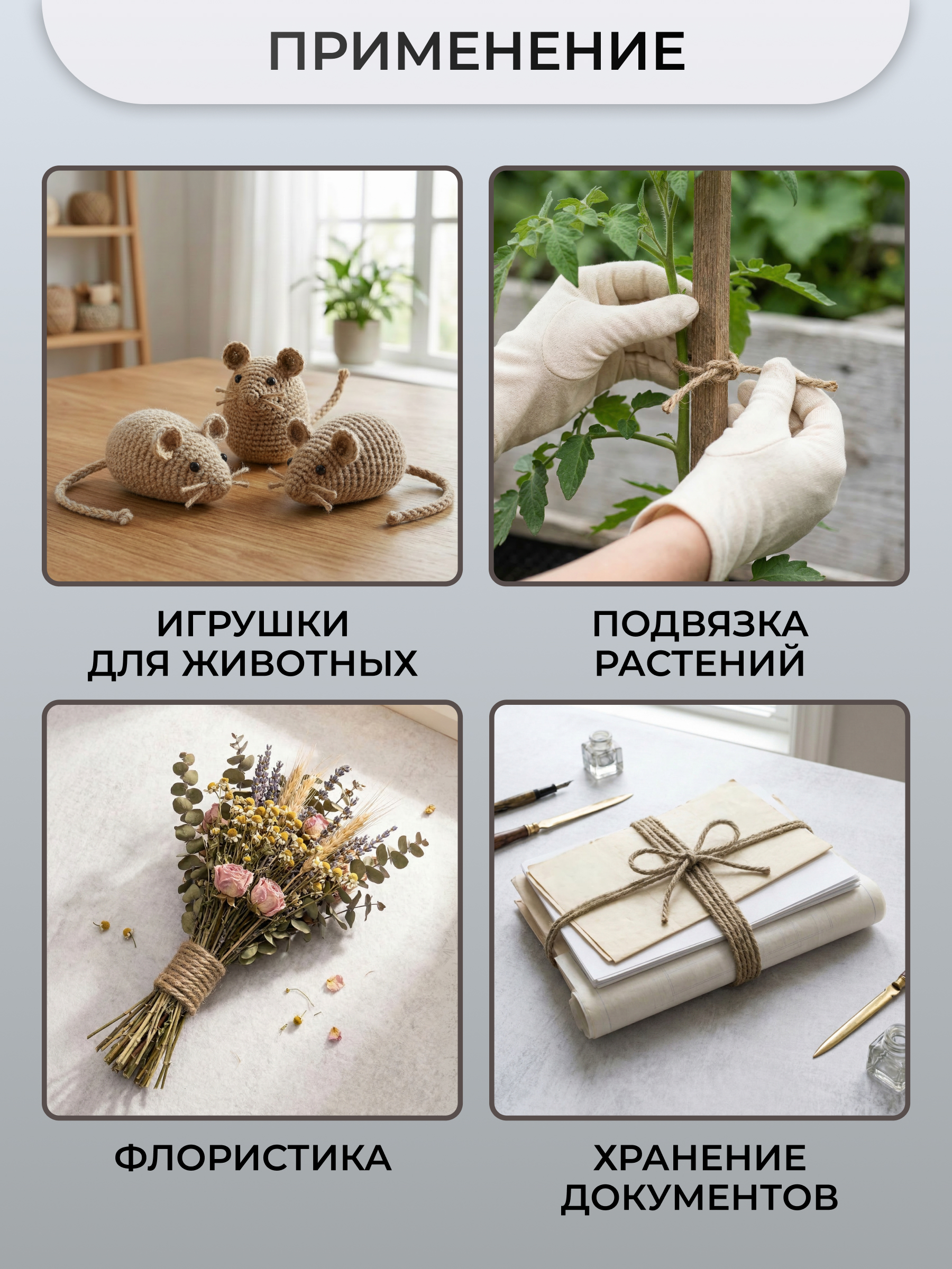Шнур для рукоделия Айрис упаковки льняной дизайнерский 2.4 мм 20 м - фото 3