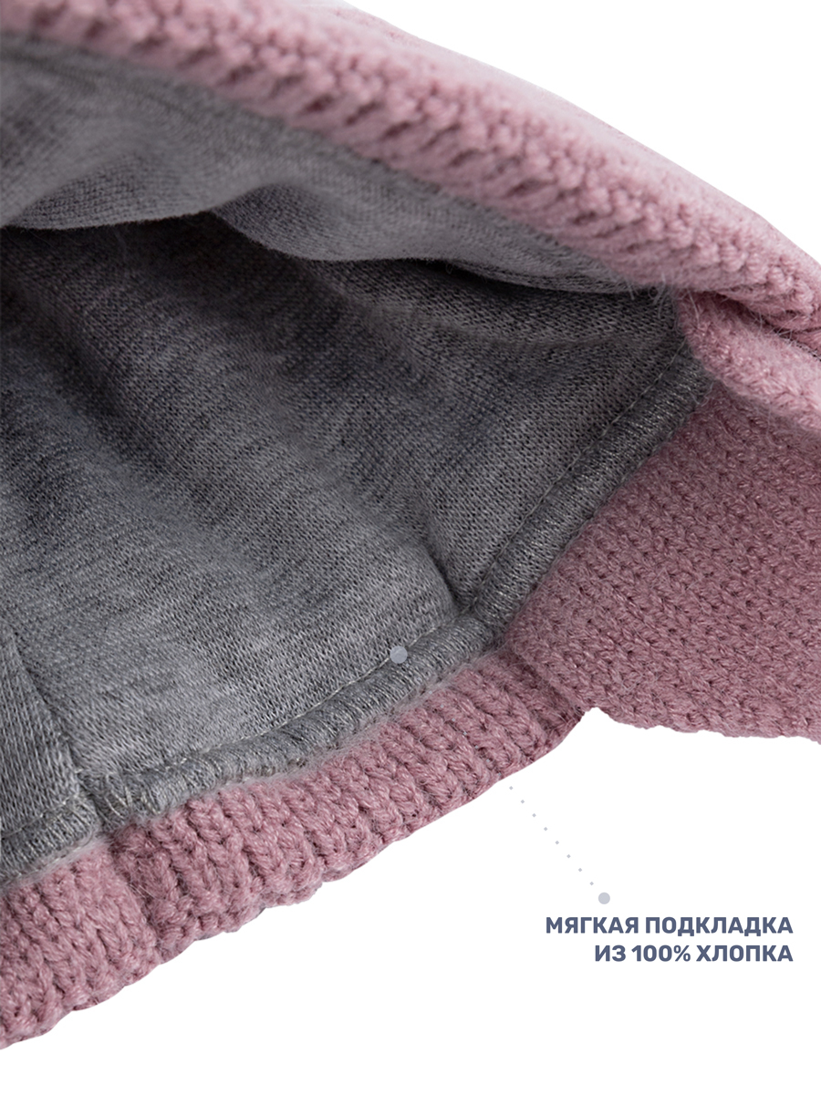 Комплект шапка и манишка NIKASTYLE 12з16024 пудра - фото 7