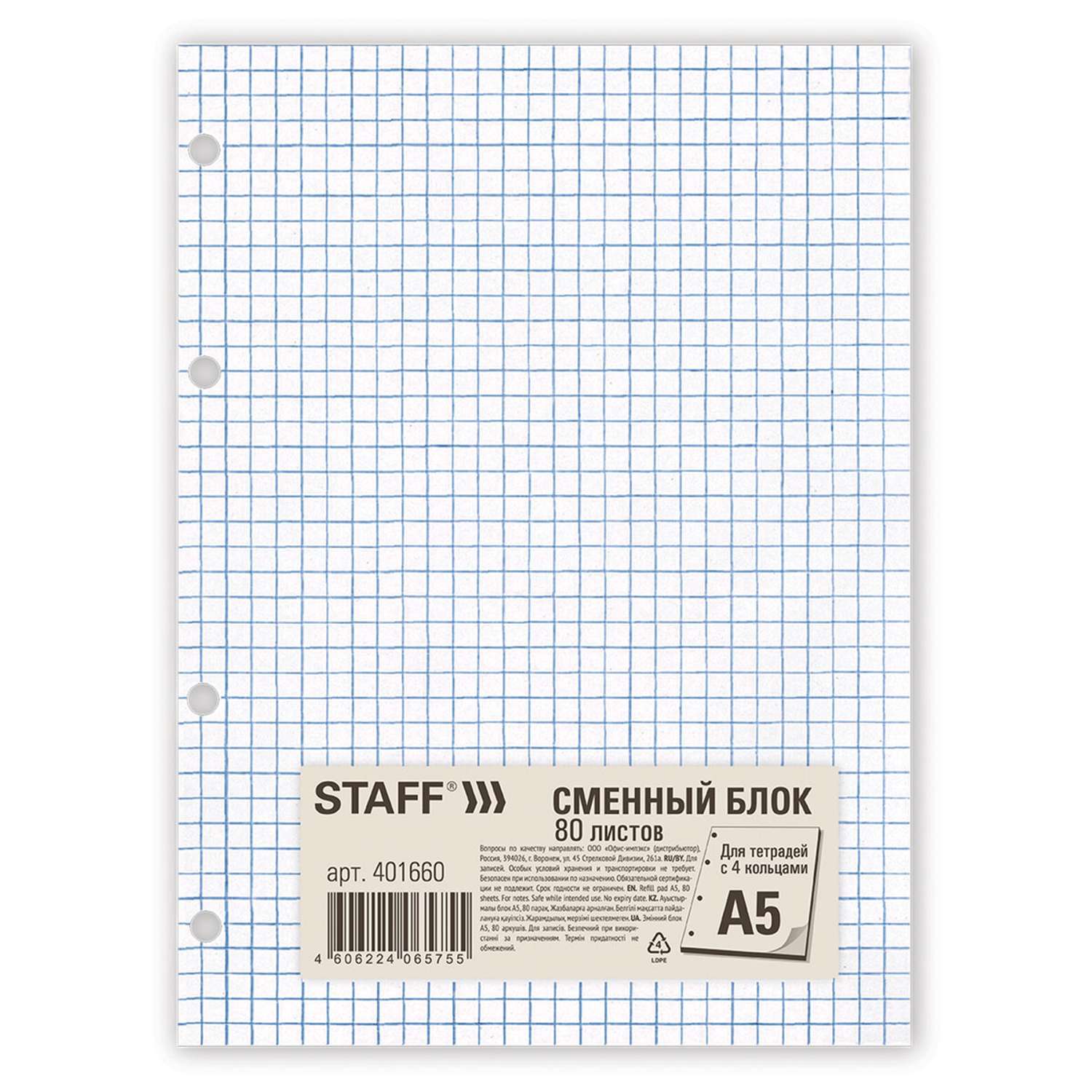 Общая тетрадь Staff клетка 80 лист. - фото 2