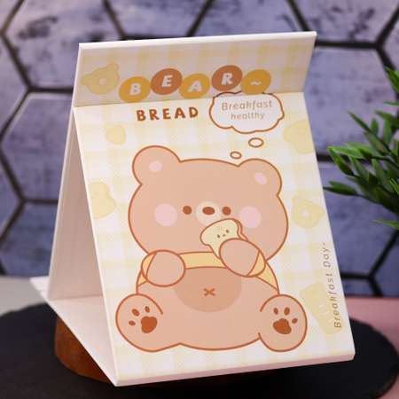 Зеркало настольное для макияжа iLikeGift Bear bread yellow