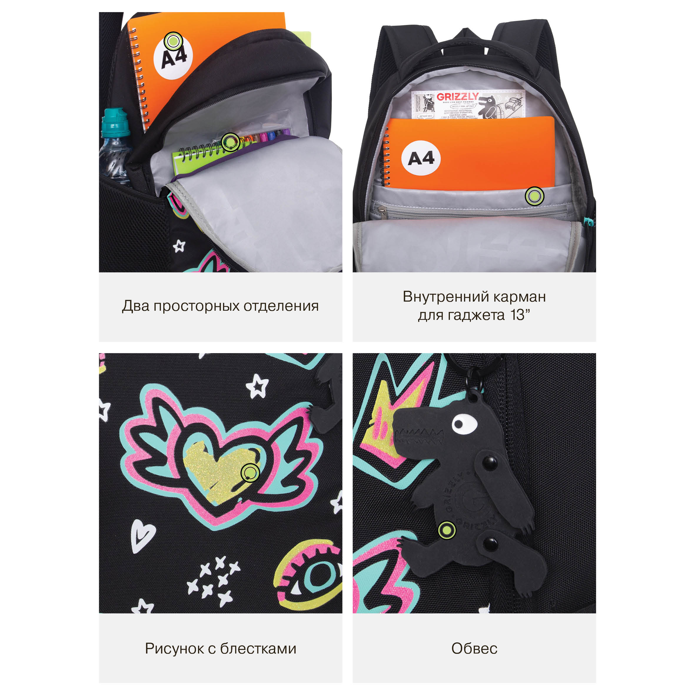 Рюкзак Grizzly Принт - фото 12