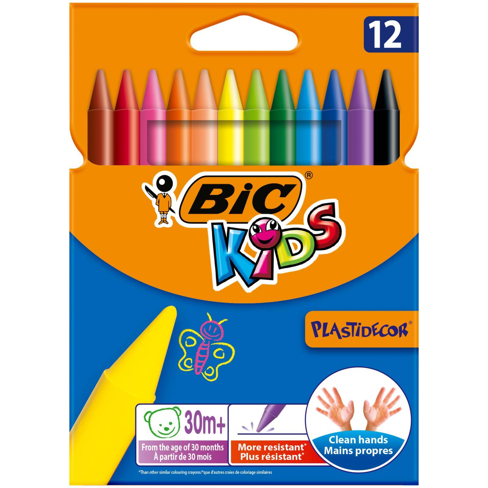 Восковые мелки BIC 12 шт. - фото 1