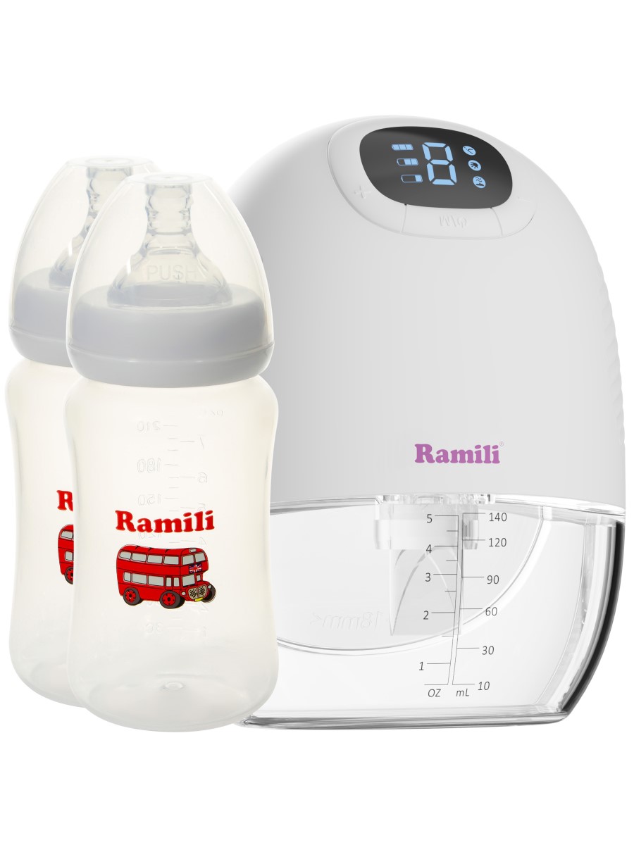 Молокоотсос Ramili SE300 Четырехфазный бионический с двумя бутылочками - фото 1