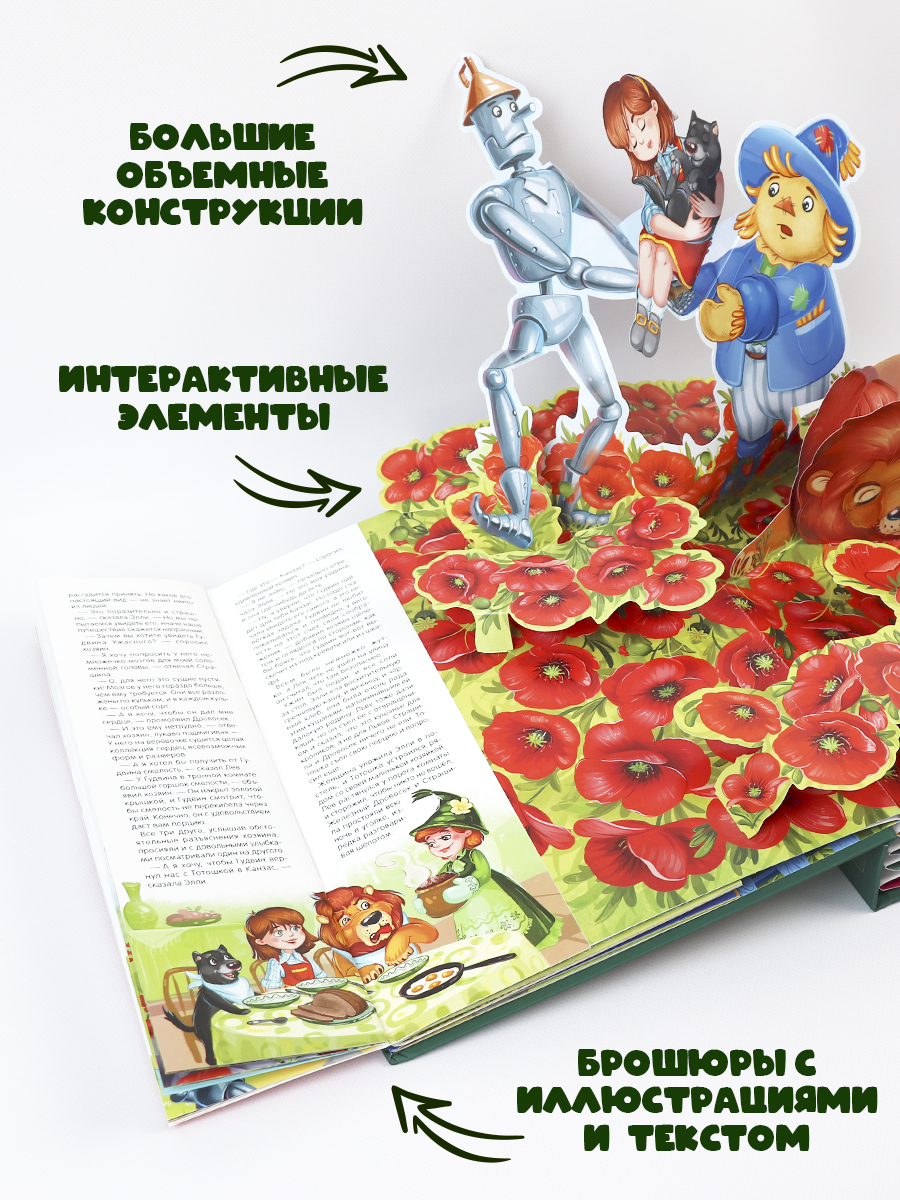 Книга с объемными картинками Malamalama Волшебник Изумрудного города из серии Золотая коллекция сказок - фото 2