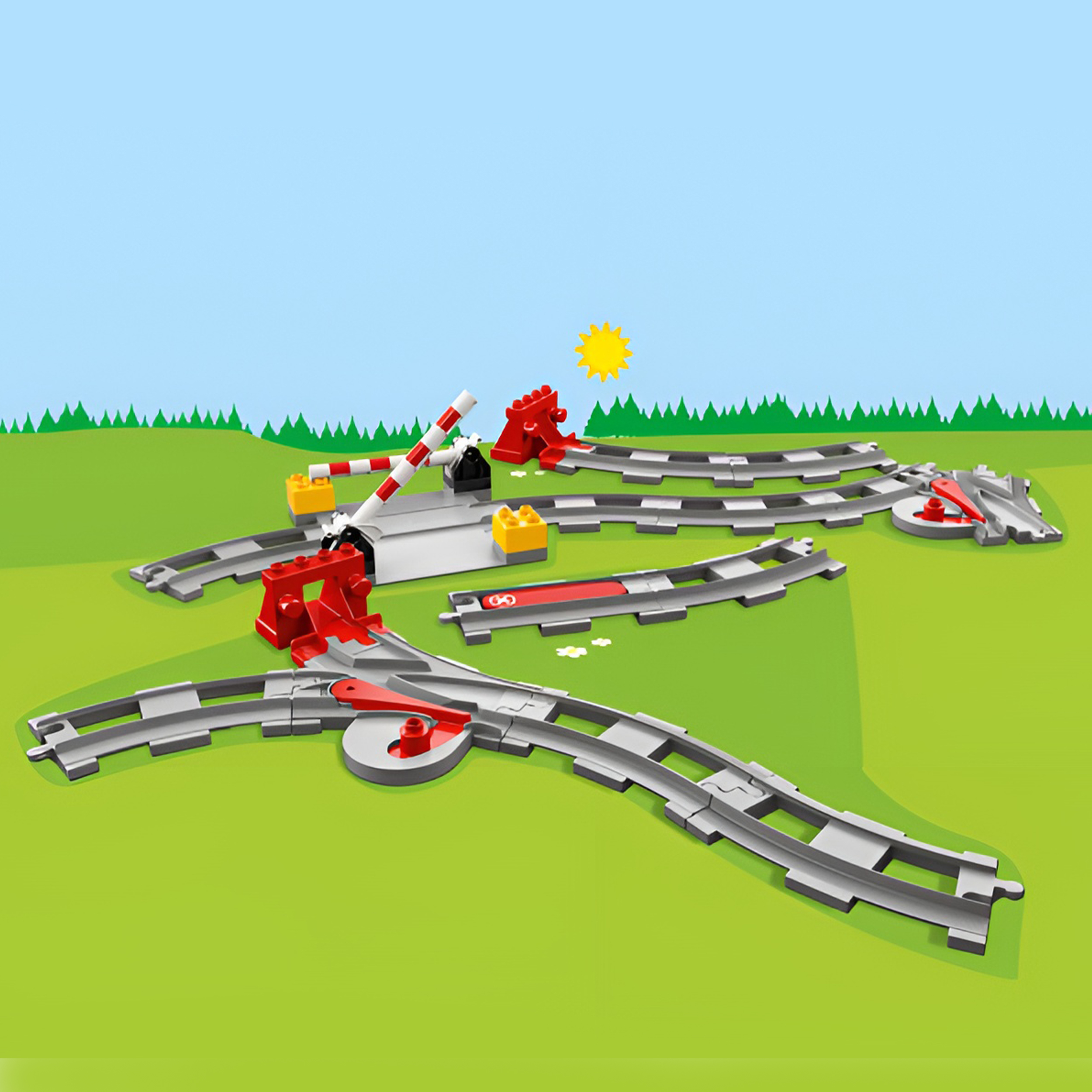Конструктор LEGO DUPLO Town Рельсы блочный - фото 7