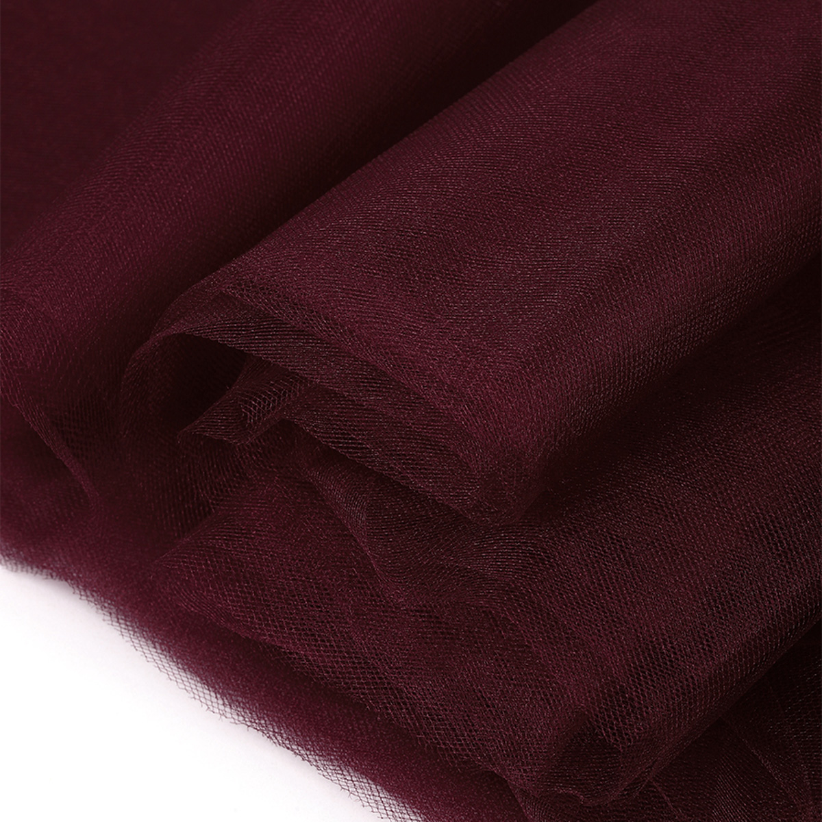 Ткань TBY фатин средней жесткости блестящий ширина 300см, цвет бордовый уп.5м - фото 6