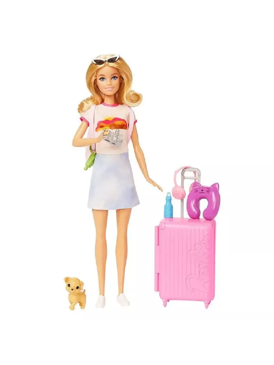 Кукла модельная Barbie Дорожный набор со Щенком 113079 - фото 3