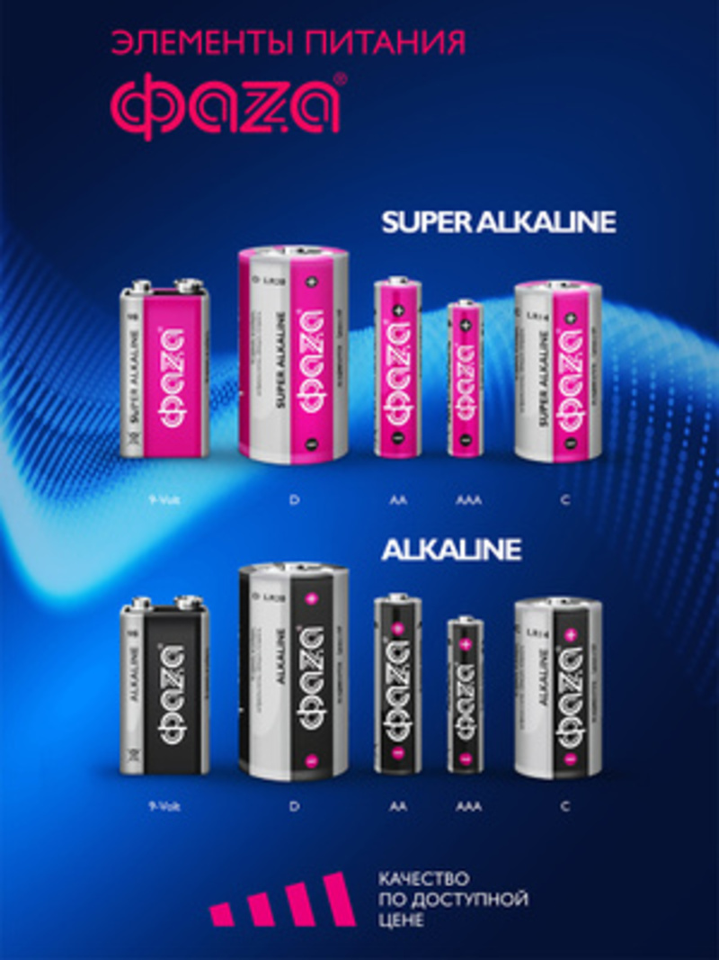 Батарейки алкалиновые ФАZА Super alkaline типоразмера D LR20 2 шт. LR20SA-B2 - фото 6