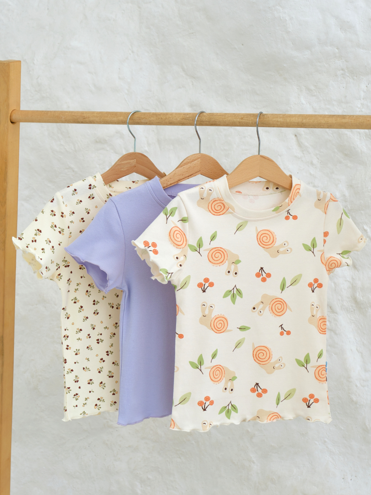 Футболка 3 шт Jelly Whale K24T04-3-Snl-Mlk-Prpl - фото 1