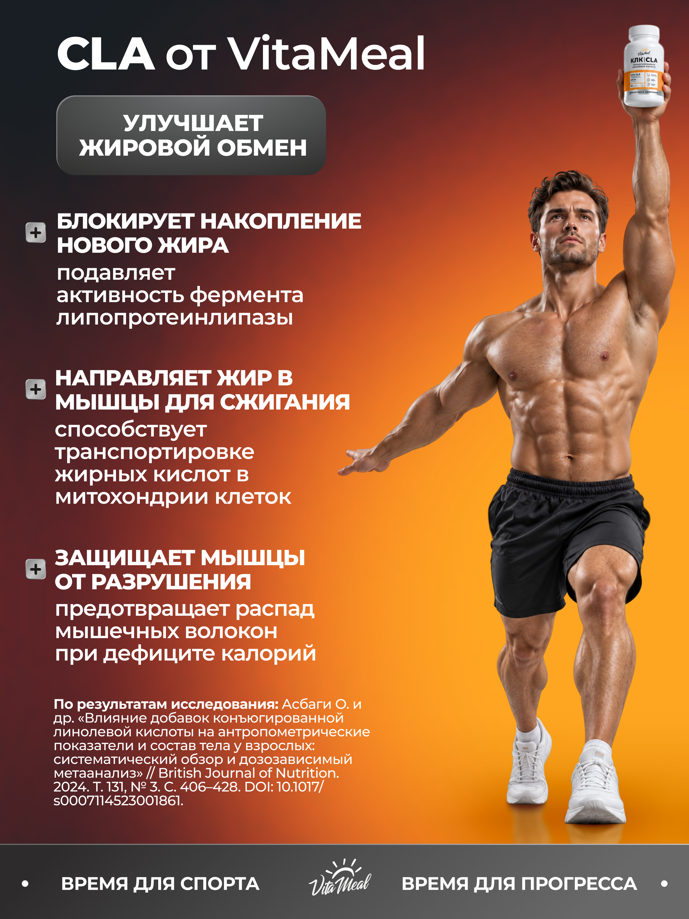Биологически активная добавка VitaMeal Жиросжигатель КЛК 800 мг для похудения и рельефа 90 капсул - фото 5