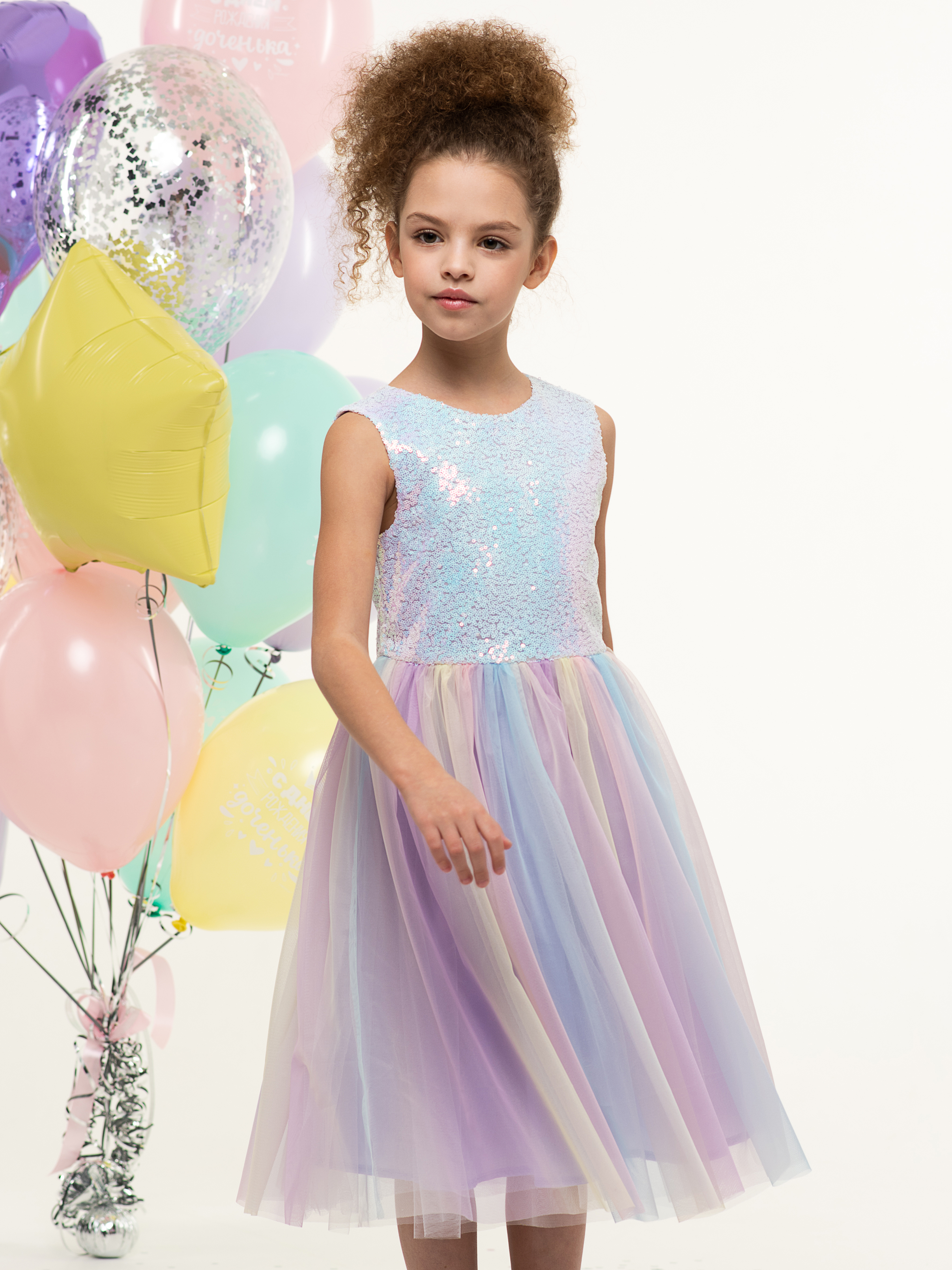 Платье LisaWeta D368 сиреневый - фото 1