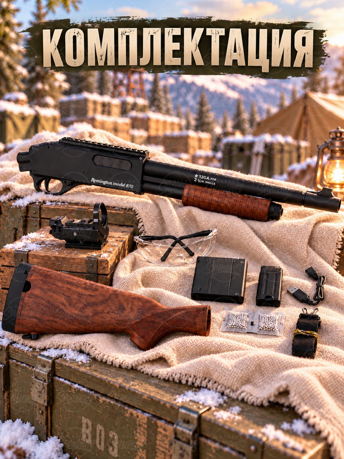 Винтовка игрушечная Green summer Remington 870 на орбизах - фото 8