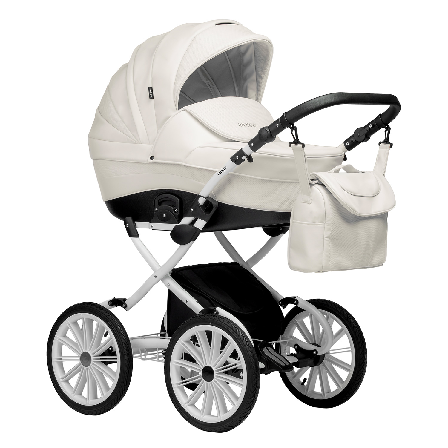 Коляска 2в1 Indigo Special Plus 01 белый - фото 1