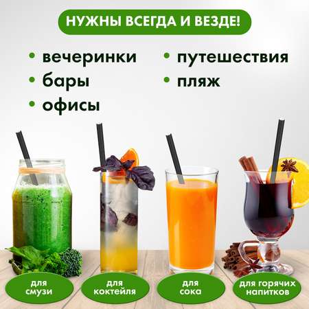 Одноразовые трубочки Лайма для напитков и коктейлей бумажные 50 штук