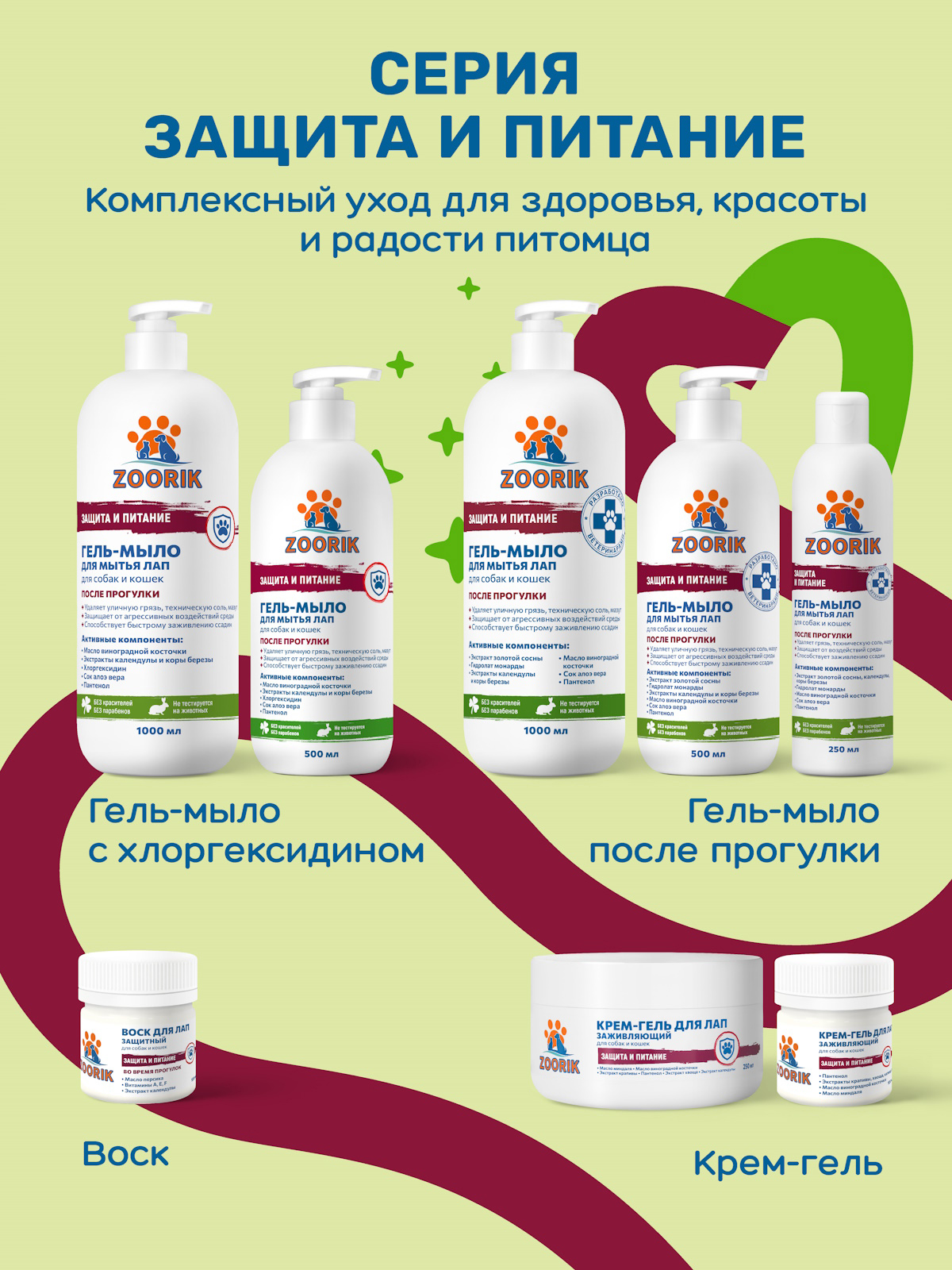 Гель-мыло для мытья лап ZOORIK защита и питание 500 мл - фото 11