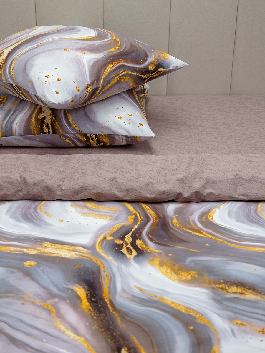 Комплект постельного белья для SNOFF Вэйв сатин евро 4 предм. - фото 2